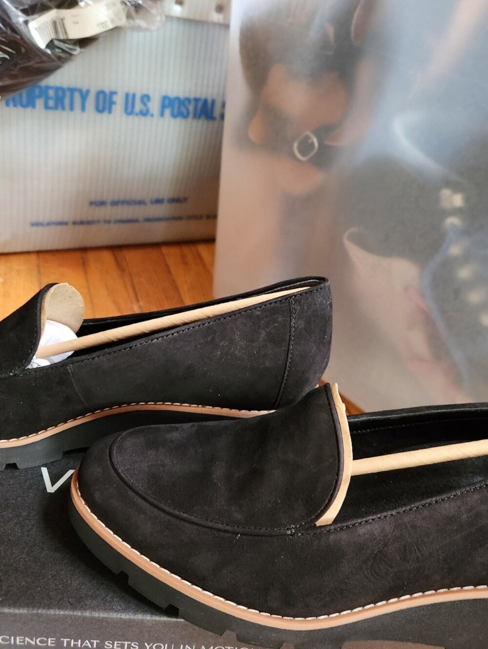 New In Box Vionic Black Suede Wedge Loafer "Ava" Sz 10 M - Picture 3 of 7